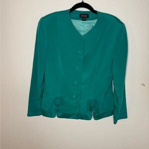 100% silk Vintage Shomi Women's Teal Blazer